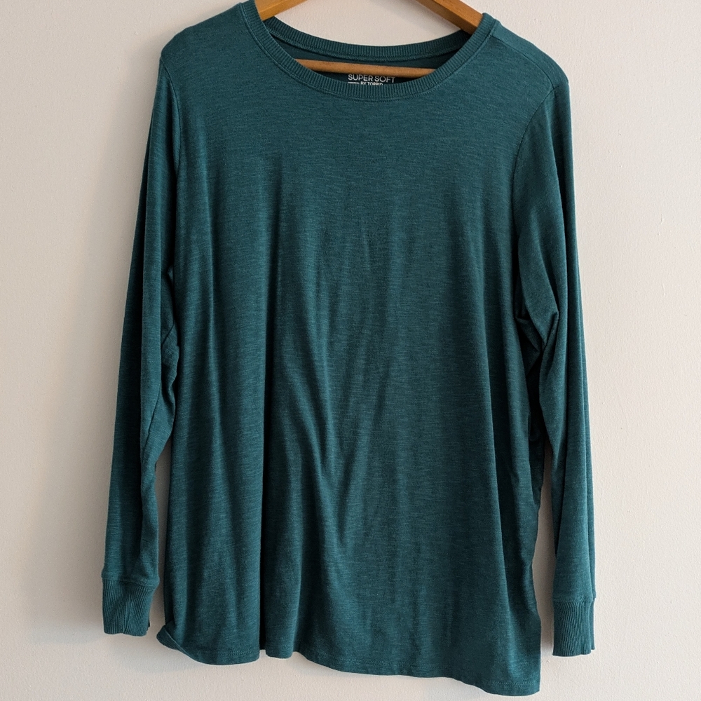 Torrid Teal Long Sleeve Shirt Size 2/2X